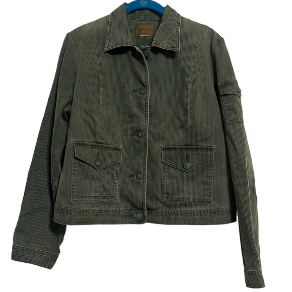 St. John's Bay Jackets & Coats Womens Army Green Denim Jacket